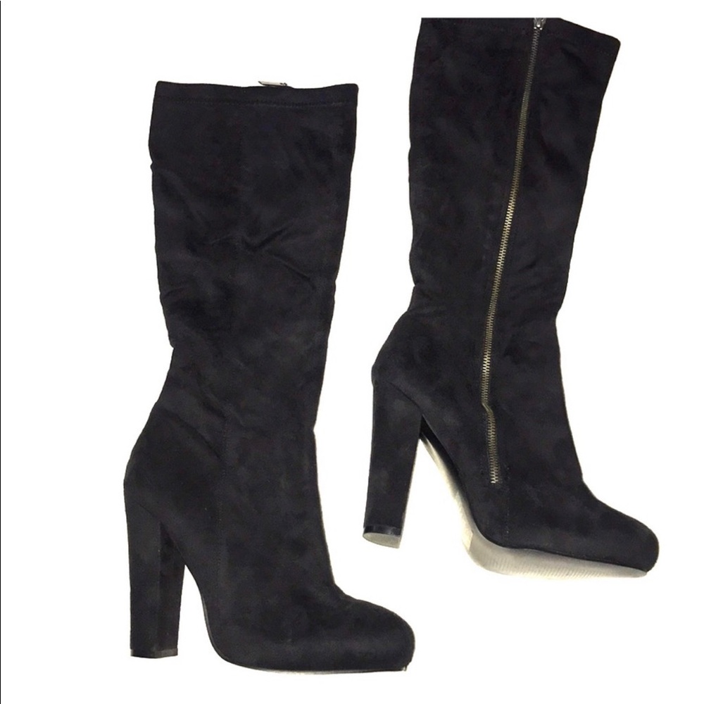 Express black suede boots
